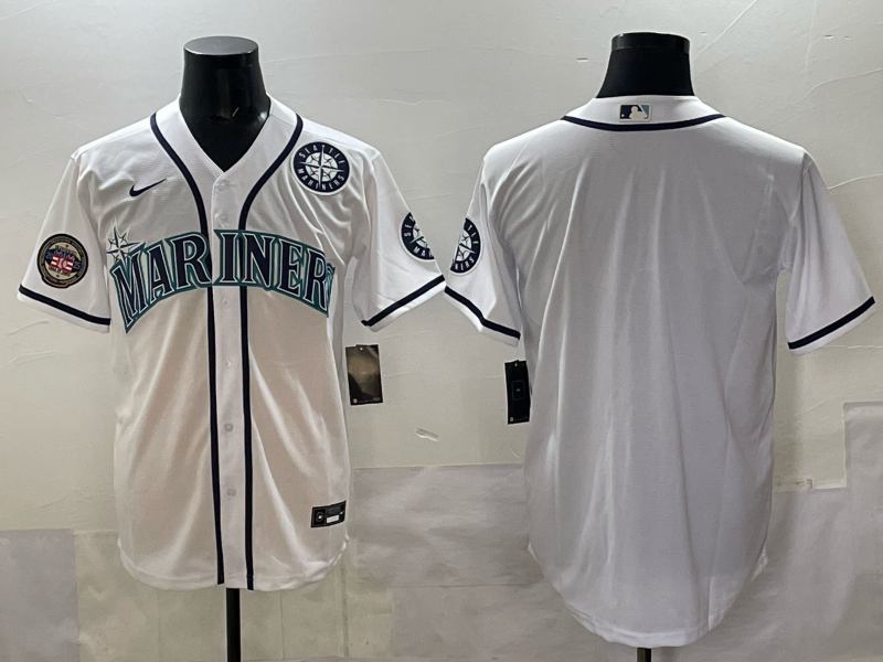 Men Seattle Mariners blank white MLB 2025 Nike jersey 008->seattle mariners->MLB Jersey